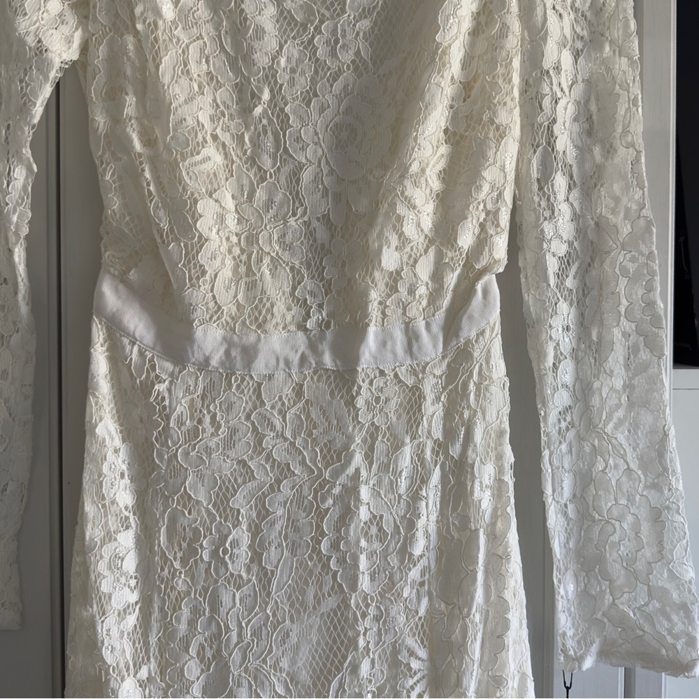 Reformation Hestia Lace Dress in Ivory Size 4 - Picture 6 of 10
